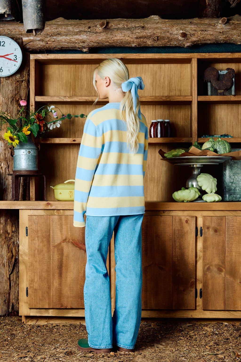 The Cashmere Pullover - Bluebird Stripe