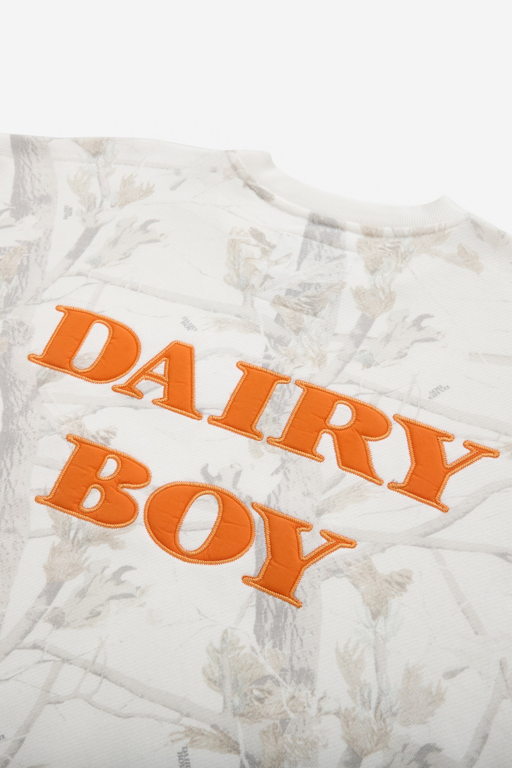 Study Break Oversized Crewneck - Woodland Camo/Champion Orange