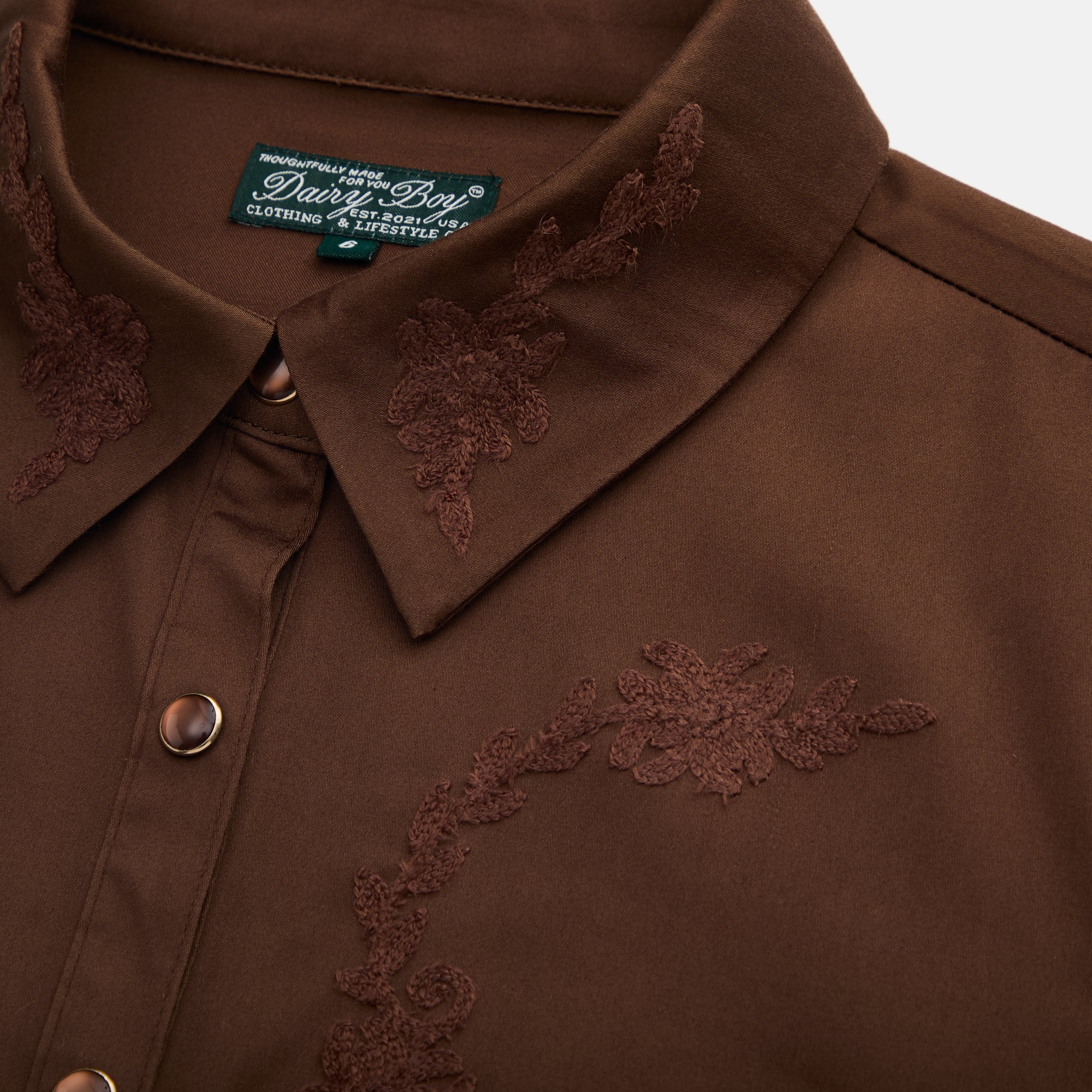 Tailored Pearl Snap Top - Tuscan