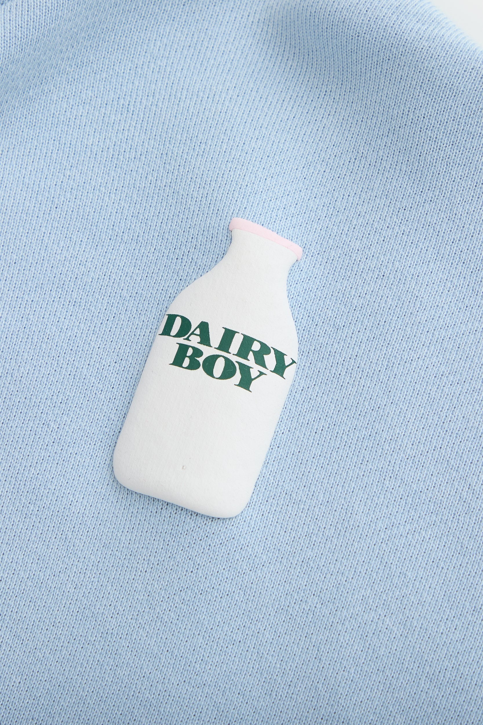 Milk Bottle Cropped Zip Up - Icy Blue