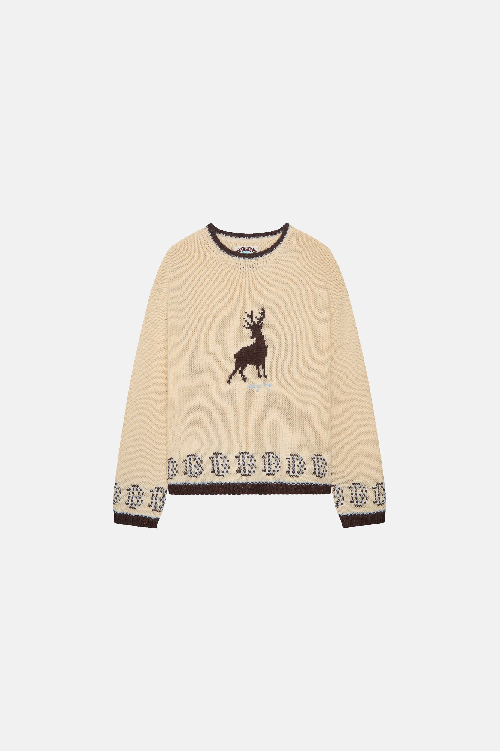 Deer Sweater - Soft Cream