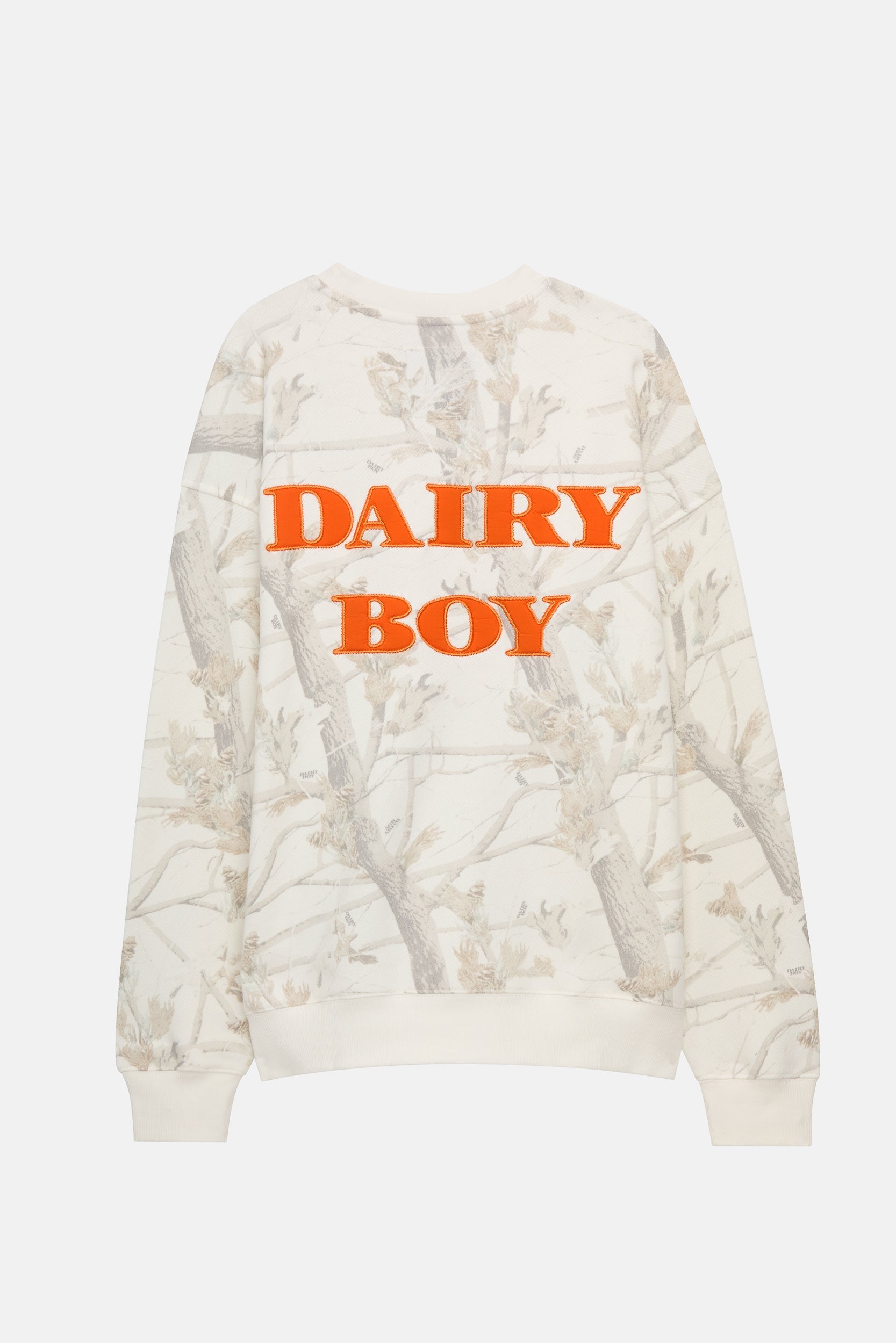 Study Break Oversized Crewneck - Woodland Camo/Champion Orange