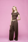 Pointelle Sleep Pant - Chocolate