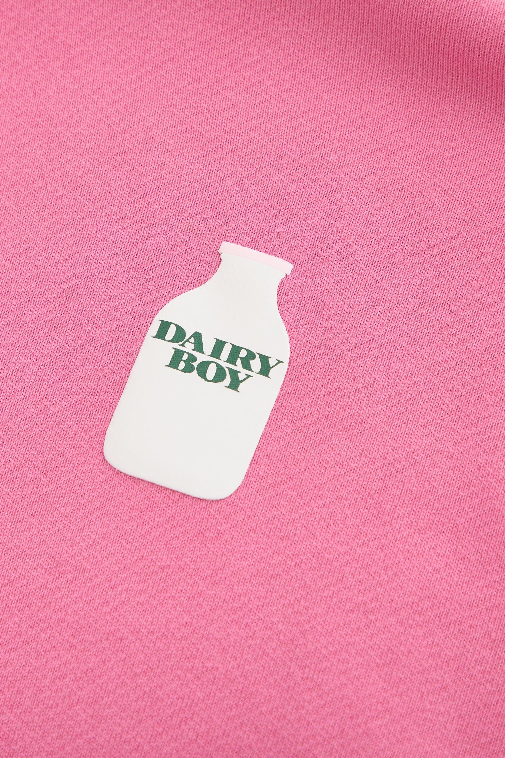 Milk Bottle Cropped Zip Up - Strawberry Milk